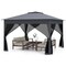 11 x 11ft Grey Portable Pop-Up Canopy Screen House with 4 Mesh Sidewalls and Adjustable Height